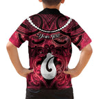 Personalised Maori Matariki Hei Matau Whero Family Matching Off Shoulder Short Dress and Hawaiian Shirt Maori Kowhaiwhai Pattern Galaxy
