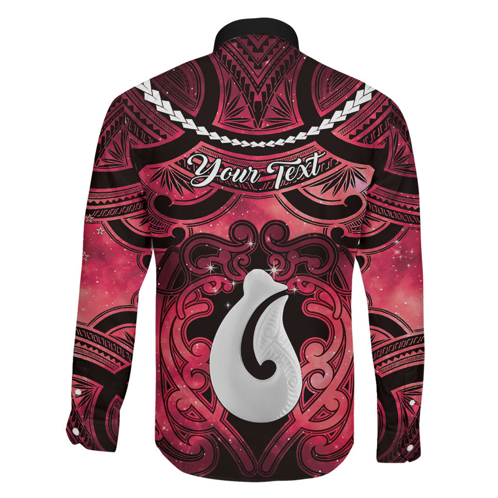 Personalised Maori Matariki Hei Matau Whero Family Matching Summer Maxi Dress and Hawaiian Shirt Maori Kowhaiwhai Pattern Galaxy