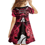 Personalised Maori Matariki Hei Matau Whero Family Matching Tank Maxi Dress and Hawaiian Shirt Maori Kowhaiwhai Pattern Galaxy