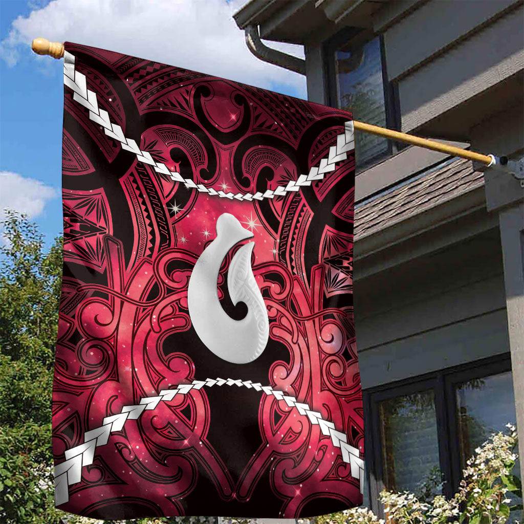 Maori Matariki Hei Matau Whero Garden Flag Maori Kowhaiwhai Pattern Galaxy