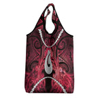 Maori Matariki Hei Matau Whero Grocery Bag Maori Kowhaiwhai Pattern Galaxy