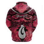 Personalised Maori Matariki Hei Matau Whero Hoodie Maori Kowhaiwhai Pattern Galaxy