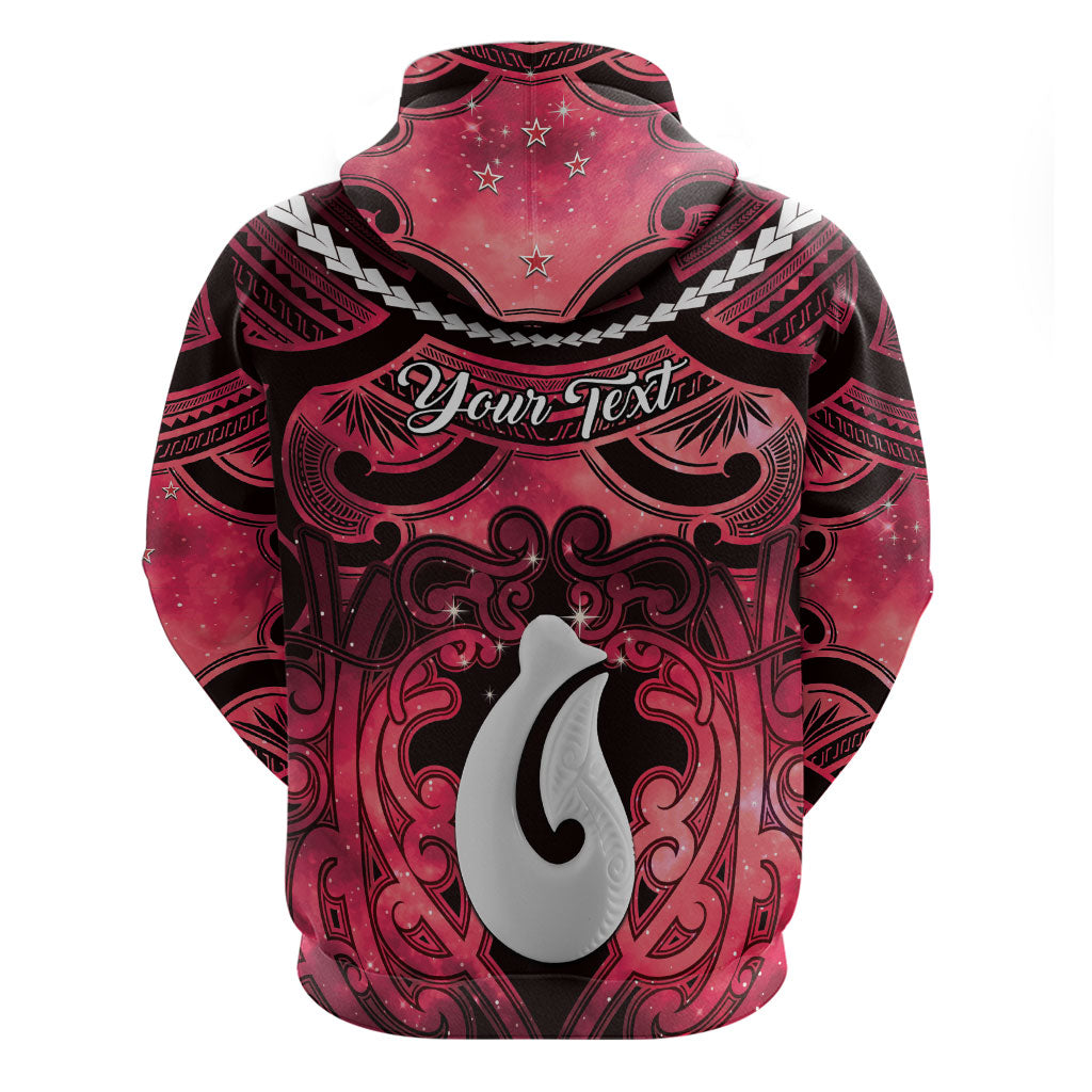 Personalised Maori Matariki Hei Matau Whero Hoodie Maori Kowhaiwhai Pattern Galaxy