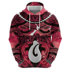 Personalised Maori Matariki Hei Matau Whero Hoodie Maori Kowhaiwhai Pattern Galaxy