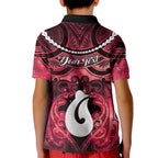 Personalised Maori Matariki Hei Matau Whero Kid Polo Shirt Maori Kowhaiwhai Pattern Galaxy