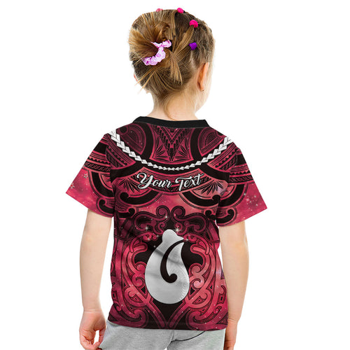 Personalised Maori Matariki Hei Matau Whero Kid T Shirt Maori Kowhaiwhai Pattern Galaxy