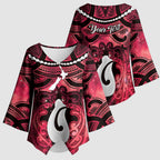 Personalised Maori Matariki Hei Matau Whero Kimono Sleeve Blouse Maori Kowhaiwhai Pattern Galaxy