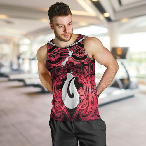 Personalised Maori Matariki Hei Matau Whero Men Tank Top Maori Kowhaiwhai Pattern Galaxy