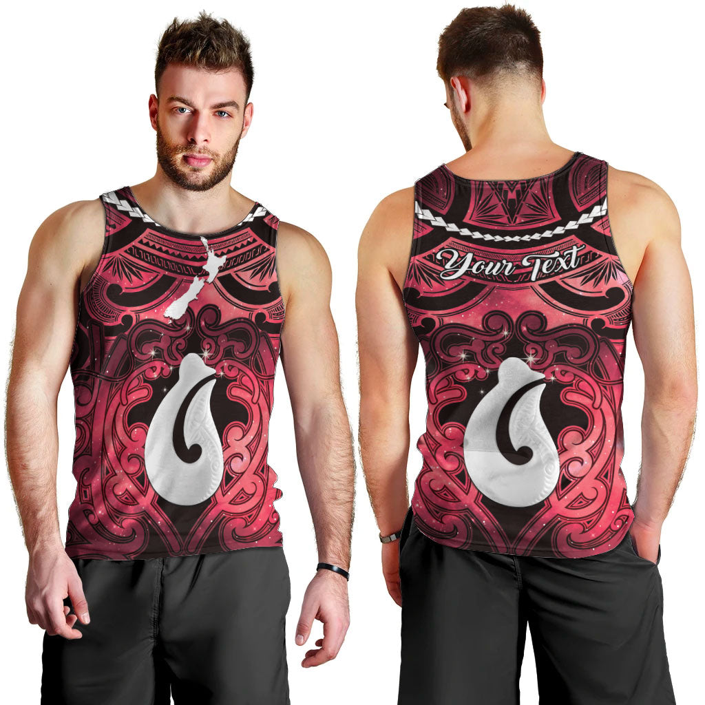 Personalised Maori Matariki Hei Matau Whero Men Tank Top Maori Kowhaiwhai Pattern Galaxy