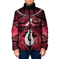 Personalised Maori Matariki Hei Matau Whero Padded Jacket Maori Kowhaiwhai Pattern Galaxy