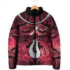 Personalised Maori Matariki Hei Matau Whero Padded Jacket Maori Kowhaiwhai Pattern Galaxy