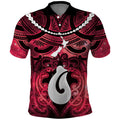 Personalised Maori Matariki Hei Matau Whero Polo Shirt Maori Kowhaiwhai Pattern Galaxy