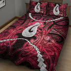 Maori Matariki Hei Matau Whero Quilt Bed Set Maori Kowhaiwhai Pattern Galaxy