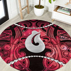 Maori Matariki Hei Matau Whero Round Carpet Maori Kowhaiwhai Pattern Galaxy