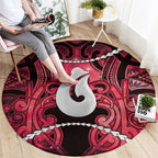 Maori Matariki Hei Matau Whero Round Carpet Maori Kowhaiwhai Pattern Galaxy