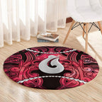 Maori Matariki Hei Matau Whero Round Carpet Maori Kowhaiwhai Pattern Galaxy