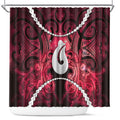 Maori Matariki Hei Matau Whero Shower Curtain Maori Kowhaiwhai Pattern Galaxy