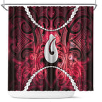 Maori Matariki Hei Matau Whero Shower Curtain Maori Kowhaiwhai Pattern Galaxy