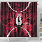 Maori Matariki Hei Matau Whero Shower Curtain Maori Kowhaiwhai Pattern Galaxy