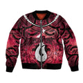 Personalised Maori Matariki Hei Matau Whero Sleeve Zip Bomber Jacket Maori Kowhaiwhai Pattern Galaxy