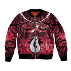 Personalised Maori Matariki Hei Matau Whero Sleeve Zip Bomber Jacket Maori Kowhaiwhai Pattern Galaxy