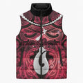 Personalised Maori Matariki Hei Matau Whero Sleeveless Puffer Jacket Maori Kowhaiwhai Pattern Galaxy