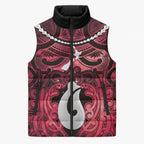 Personalised Maori Matariki Hei Matau Whero Sleeveless Puffer Jacket Maori Kowhaiwhai Pattern Galaxy