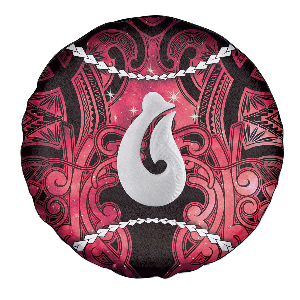 Maori Matariki Hei Matau Whero Spare Tire Cover Maori Kowhaiwhai Pattern Galaxy