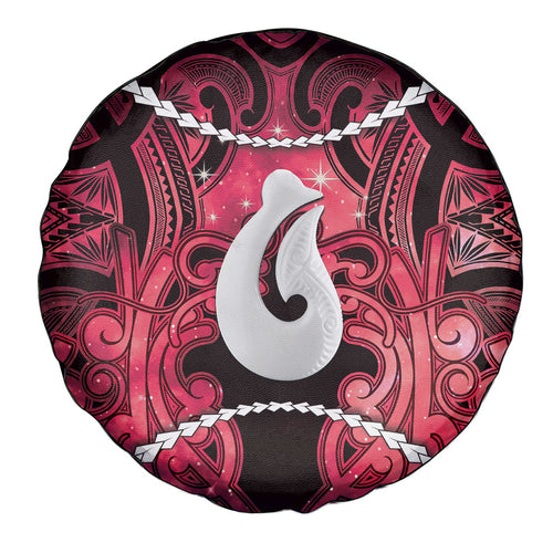 Maori Matariki Hei Matau Whero Spare Tire Cover Maori Kowhaiwhai Pattern Galaxy