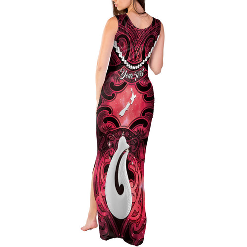 Personalised Maori Matariki Hei Matau Whero Tank Maxi Dress Maori Kowhaiwhai Pattern Galaxy