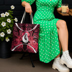 Maori Matariki Hei Matau Whero Tote Bag Maori Kowhaiwhai Pattern Galaxy