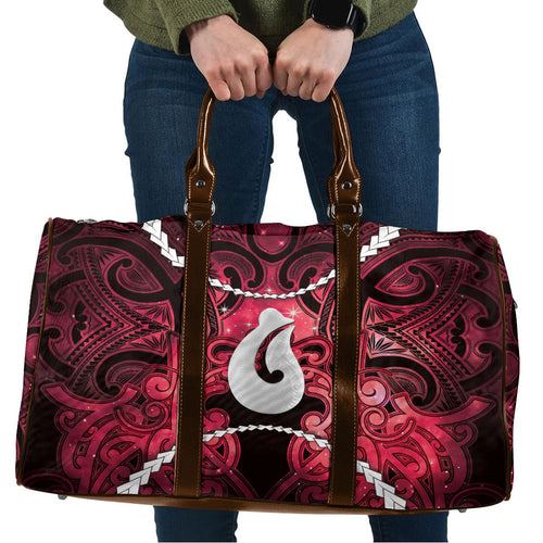 Maori Matariki Hei Matau Whero Travel Bag Maori Kowhaiwhai Pattern Galaxy