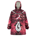 Personalised Maori Matariki Hei Matau Whero Wearable Blanket Hoodie Maori Kowhaiwhai Pattern Galaxy