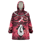 Personalised Maori Matariki Hei Matau Whero Wearable Blanket Hoodie Maori Kowhaiwhai Pattern Galaxy