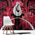 Maori Matariki Hei Matau Whero Window Curtain Maori Kowhaiwhai Pattern Galaxy