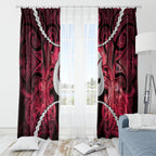 Maori Matariki Hei Matau Whero Window Curtain Maori Kowhaiwhai Pattern Galaxy