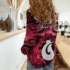 Personalised Maori Matariki Hei Matau Whero Women Casual Shirt Maori Kowhaiwhai Pattern Galaxy