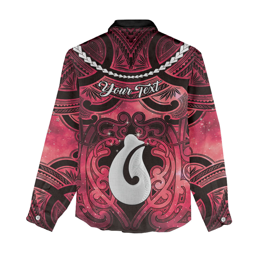 Personalised Maori Matariki Hei Matau Whero Women Casual Shirt Maori Kowhaiwhai Pattern Galaxy
