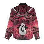 Personalised Maori Matariki Hei Matau Whero Women Casual Shirt Maori Kowhaiwhai Pattern Galaxy