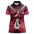 Personalised Maori Matariki Hei Matau Whero Women Polo Shirt Maori Kowhaiwhai Pattern Galaxy