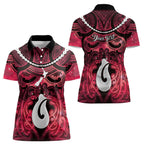 Personalised Maori Matariki Hei Matau Whero Women Polo Shirt Maori Kowhaiwhai Pattern Galaxy