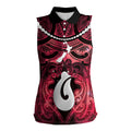 Personalised Maori Matariki Hei Matau Whero Women Sleeveless Polo Shirt Maori Kowhaiwhai Pattern Galaxy