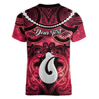 Personalised Maori Matariki Hei Matau Whero Women V-Neck T-Shirt Maori Kowhaiwhai Pattern Galaxy