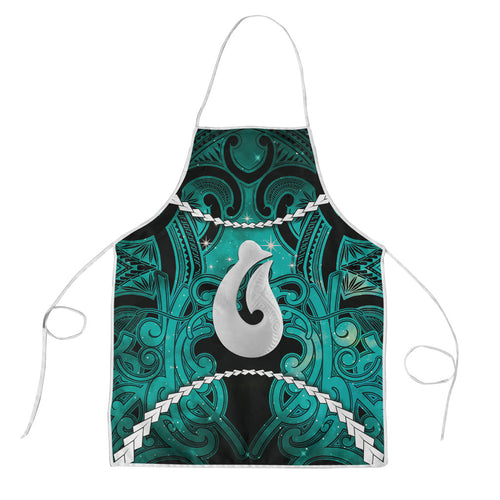 Maori Matariki Hei Matau Turquoise Apron Maori Kowhaiwhai Pattern Galaxy
