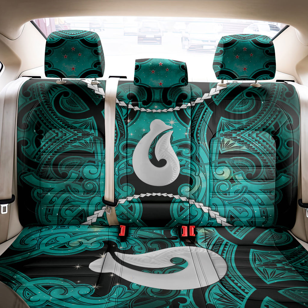 Maori Matariki Hei Matau Turquoise Back Car Seat Cover Maori Kowhaiwhai Pattern Galaxy