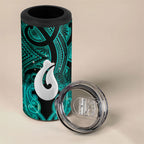 Personalised Maori Matariki Hei Matau Turquoise 4 in 1 Can Cooler Tumbler Maori Kowhaiwhai Pattern Galaxy