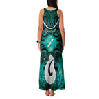 Personalised Maori Matariki Hei Matau Turquoise Family Matching Tank Maxi Dress and Hawaiian Shirt Maori Kowhaiwhai Pattern Galaxy