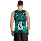 Personalised Maori Matariki Hei Matau Turquoise Men Tank Top Maori Kowhaiwhai Pattern Galaxy