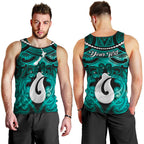 Personalised Maori Matariki Hei Matau Turquoise Men Tank Top Maori Kowhaiwhai Pattern Galaxy