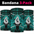 Maori Matariki Hei Matau Turquoise Neck Gaiter Maori Kowhaiwhai Pattern Galaxy